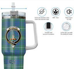 ScotsTee Shop Scottish MacIntyre Hunting Ancient Clan Crest Tartan Tumbler with Handle 40oz Insulated Tumbler