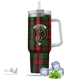 ScotsTee Shop Scottish MacPhail Clan Crest Tartan Tumbler with Handle 40oz Insulated Tumbler