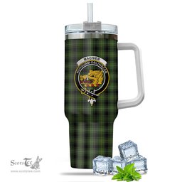 ScotsTee Shop Scottish MacIver Hunting Clan Crest Tartan Tumbler with Handle 40oz Insulated Tumbler