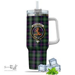 ScotsTee Shop Scottish Sutherland Modern Clan Crest Tartan Tumbler with Handle 40oz Insulated Tumbler