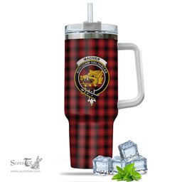 ScotsTee Shop Scottish MacIver Clan Crest Tartan Tumbler with Handle 40oz Insulated Tumbler