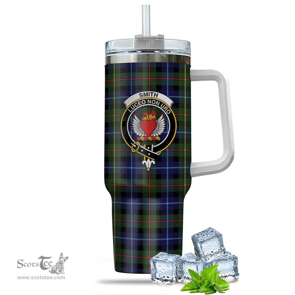 ScotsTee Shop Scottish Smith Modern Clan Crest Tartan Tumbler with Handle 40oz Insulated Tumbler