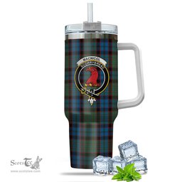 ScotsTee Shop Scottish MacNicol Hunting Clan Crest Tartan Tumbler with Handle 40oz Insulated Tumbler