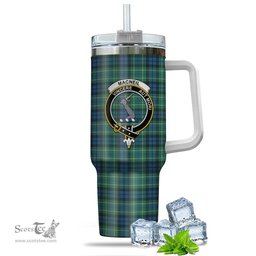 ScotsTee Shop Scottish MacNeil of Colonsay Ancient Clan Crest Tartan Tumbler with Handle 40oz Insulated Tumbler