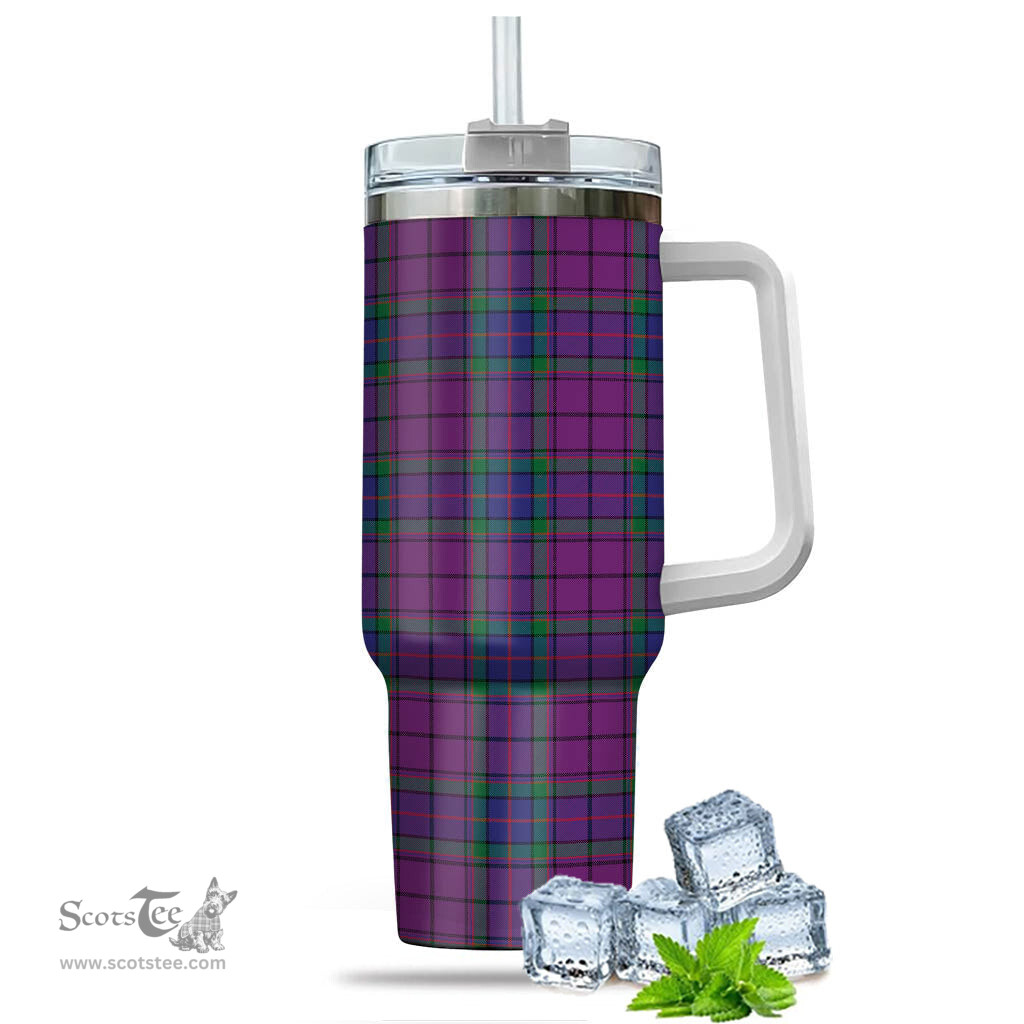 ScotsTee Shop Scottish Wardlaw Modern Clan Tartan Tumbler with Handle 40oz Insulated Tumbler
