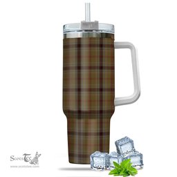 ScotsTee Shop Scottish O'Keefe Clan Tartan Tumbler with Handle 40oz Insulated Tumbler