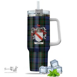 ScotsTee Shop Scottish McFadzen 01 Clan Crest Tartan Tumbler with Handle 40oz Insulated Tumbler