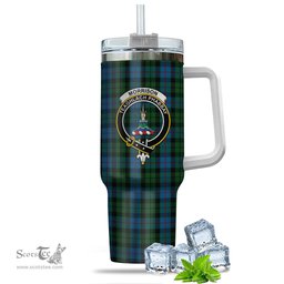 ScotsTee Shop Scottish Morrison Society Clan Crest Tartan Tumbler with Handle 40oz Insulated Tumbler