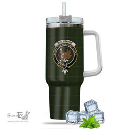 ScotsTee Shop Scottish MacKinnon Hunting Clan Crest Tartan Tumbler with Handle 40oz Insulated Tumbler