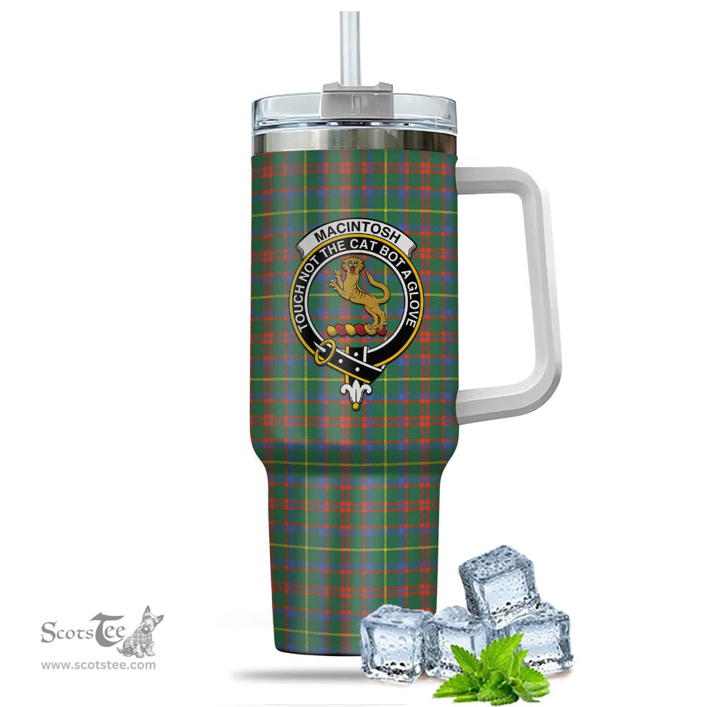 ScotsTee Shop Scottish MacIntosh Hunting Ancient Clan Crest Tartan Tumbler with Handle 40oz Insulated Tumbler