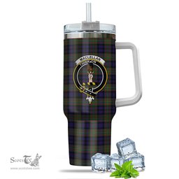 ScotsTee Shop Scottish MacLellan Clan Crest Tartan Tumbler with Handle 40oz Insulated Tumbler
