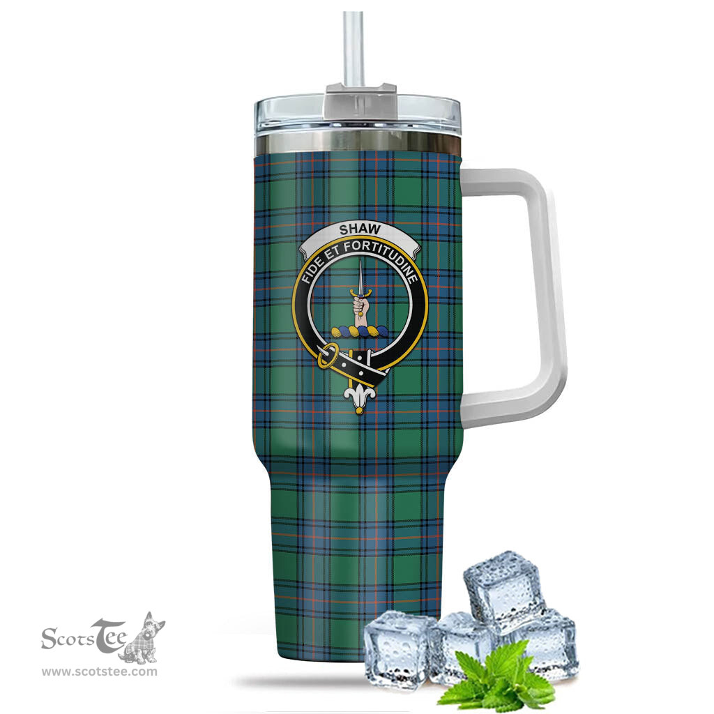 ScotsTee Shop Scottish Shaw Ancient Clan Crest Tartan Tumbler with Handle 40oz Insulated Tumbler