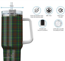 ScotsTee Shop Scottish MacKintosh Hunting Clan Tartan Tumbler with Handle 40oz Insulated Tumbler