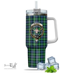ScotsTee Shop Scottish Murray of Atholl Ancient Clan Crest Tartan Tumbler with Handle 40oz Insulated Tumbler