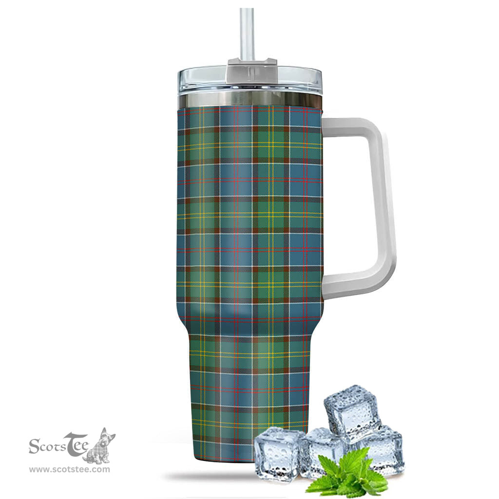 ScotsTee Shop Scottish Whitelaw Clan Tartan Tumbler with Handle 40oz Insulated Tumbler