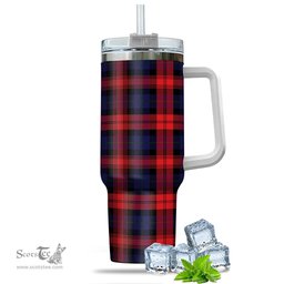 ScotsTee Shop Scottish McLaughlin Clan Tartan Tumbler with Handle 40oz Insulated Tumbler