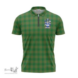 ScotsTee Shop Irish Vyan Coat of Arms Family Crest Ireland Mens Zipper Polo Shirt Irish National Tartan Irish Zipper Polo Shirt