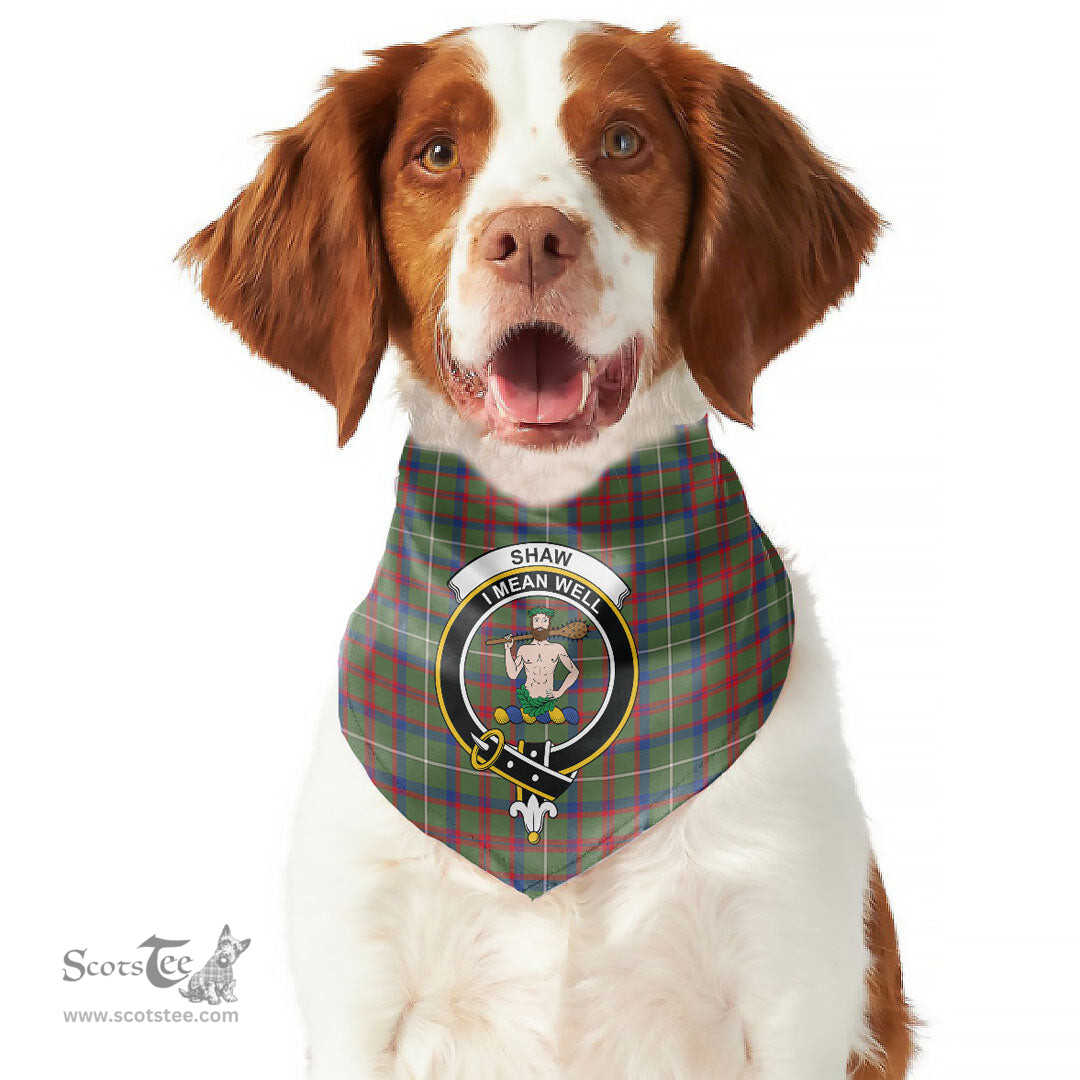 Scottish Shaw Green Modern Clan Crest Tartan Pets Scarf Pet Dog Bandana