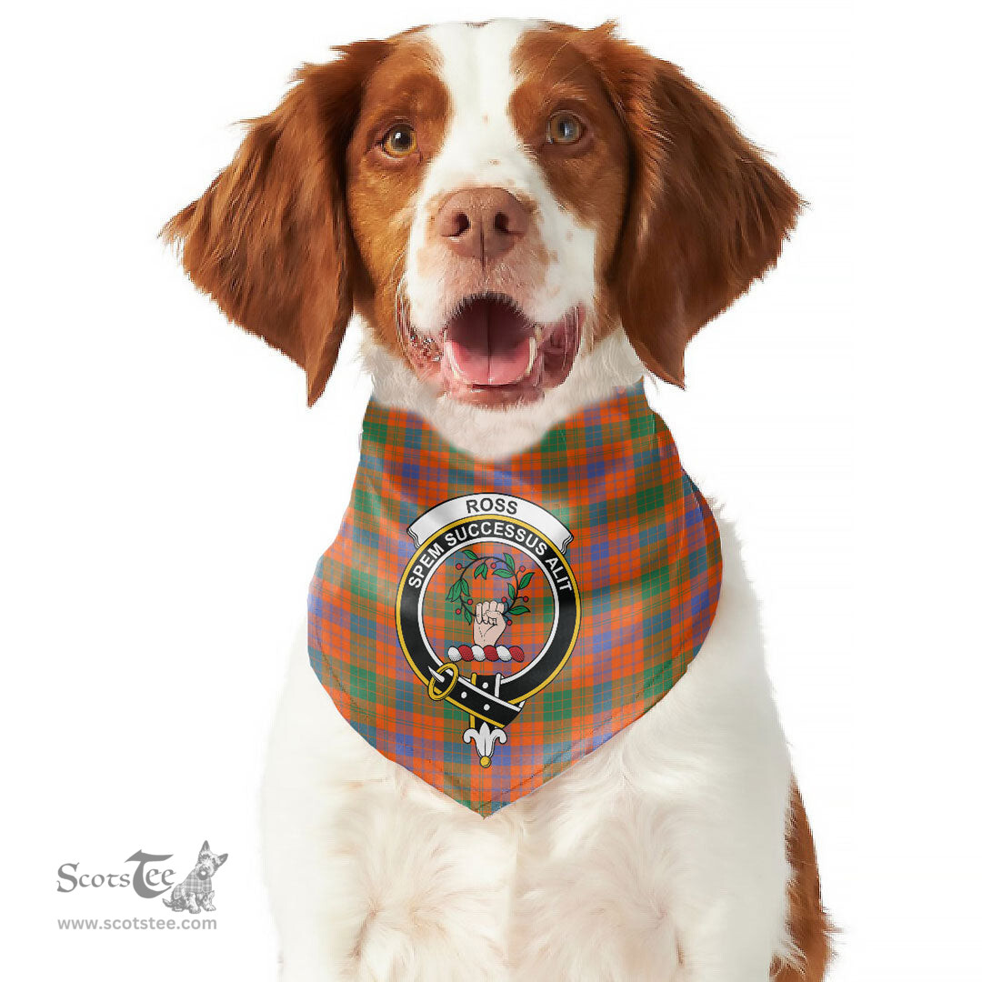 Scottish Ross Ancient Clan Crest Tartan Pets Scarf Pet Dog Bandana