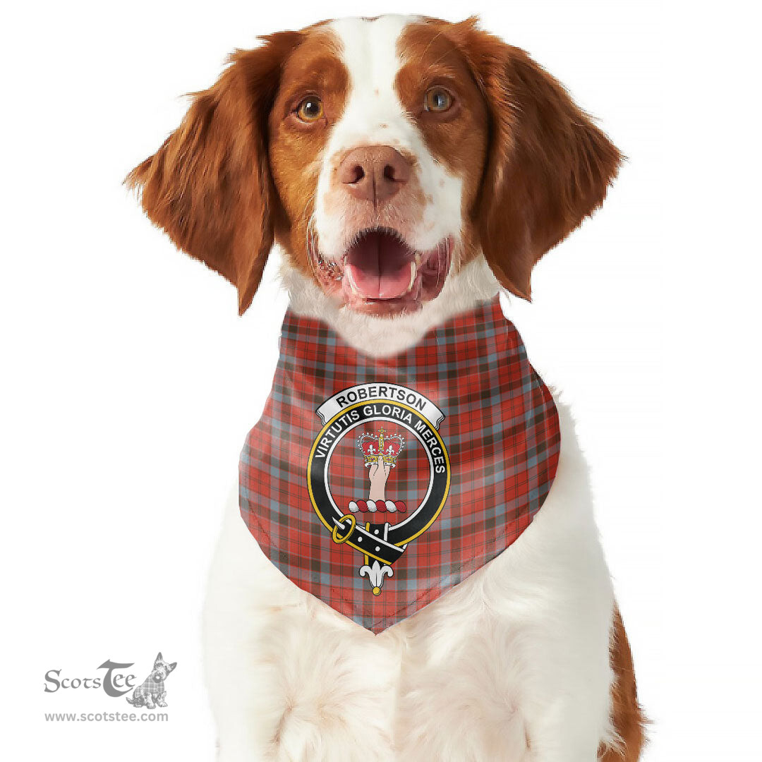 Scottish Robertson Weathered Clan Crest Tartan Pets Scarf Pet Dog Bandana