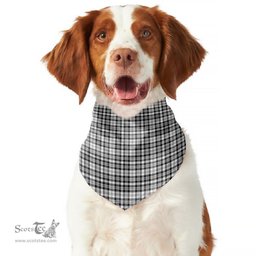 Scottish Scott Black White Modern Clan Tartan Pets Scarf Pet Dog Bandana