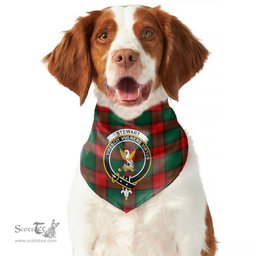 Scottish Stewart Atholl Modern Clan Crest Tartan Pets Scarf Pet Dog Bandana