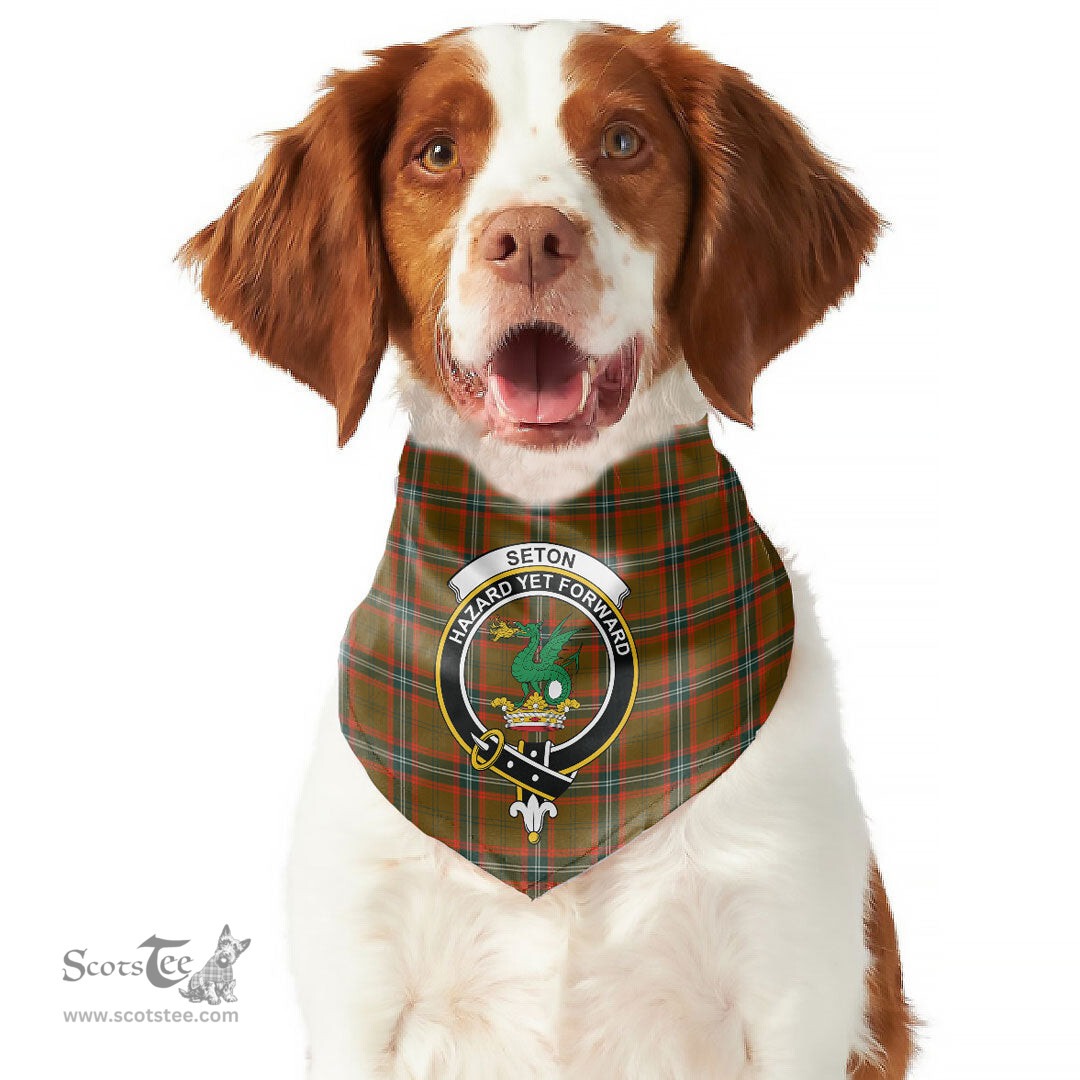 Scottish Seton Hunting Modern Clan Crest Tartan Pets Scarf Pet Dog Bandana