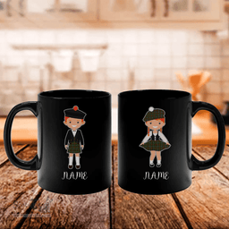 Scottish Bisset Clan Cute Scottish Couple Tartan Personalized Mugs For Couple
