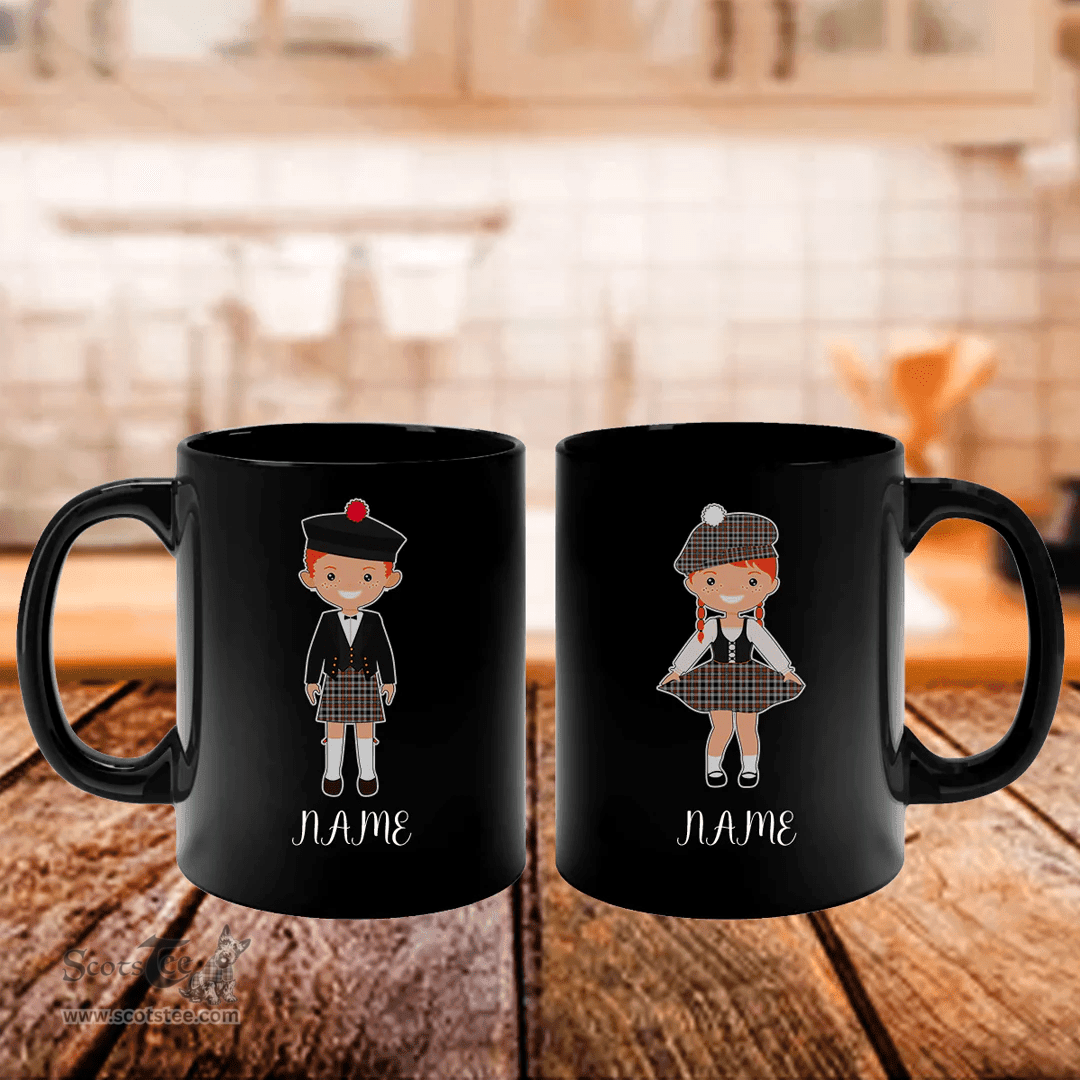Scottish Borthwick Ancient Clan Cute Scottish Couple Tartan Personalized Mugs For Couple