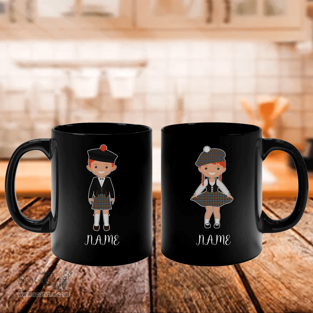 Scottish Aikenhead Clan Cute Scottish Couple Tartan Personalized Mugs For Couple