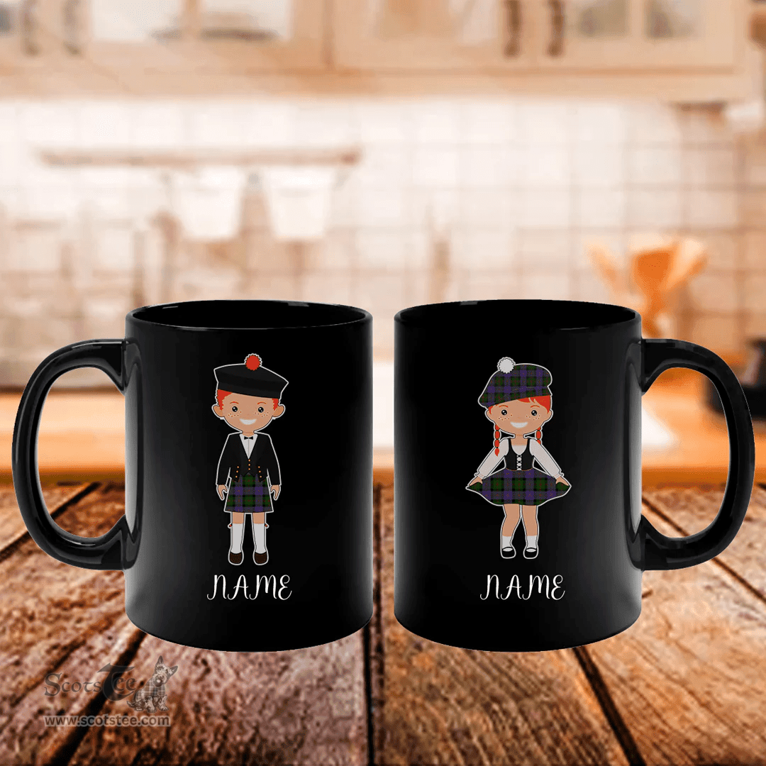 Scottish Blair Modern Clan Cute Scottish Couple Tartan Personalized Mugs For Couple