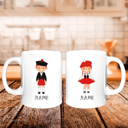 Scottish Burnett Modern Clan Cute Scottish Couple Tartan Personalized Mugs For Couple