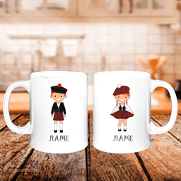 Scottish Gow Modern Clan Cute Scottish Couple Tartan Personalized Mugs For Couple