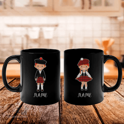 Scottish MacKillop Clan Cute Scottish Couple Tartan Personalized Mugs For Couple