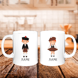 Scottish MacDuff Modern Clan Cute Scottish Couple Tartan Personalized Mugs For Couple