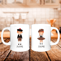 Scottish MacLean of Duart Ancient Clan Cute Scottish Couple Tartan Personalized Mugs For Couple