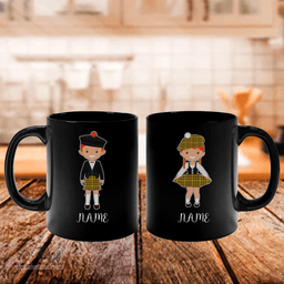 Scottish Jardine Clan Cute Scottish Couple Tartan Personalized Mugs For Couple
