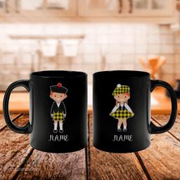 Scottish MacLeod of Lewis Modern Clan Cute Scottish Couple Tartan Personalized Mugs For Couple