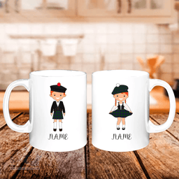 Scottish Lockhart Modern Clan Cute Scottish Couple Tartan Personalized Mugs For Couple