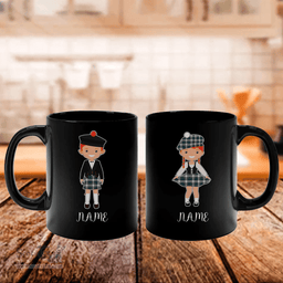 Scottish Gordon Dress Ancient Clan Cute Scottish Couple Tartan Personalized Mugs For Couple