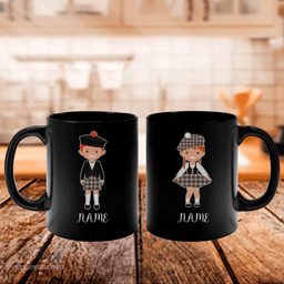 Scottish MacDuff Dress Ancient Clan Cute Scottish Couple Tartan Personalized Mugs For Couple