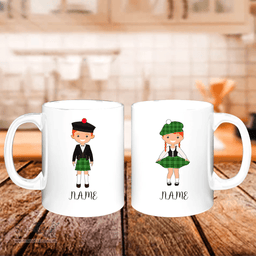 Scottish Galloway District Clan Cute Scottish Couple Tartan Personalized Mugs For Couple