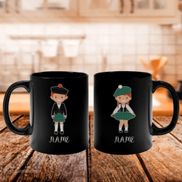 Scottish Kennedy Ancient Clan Cute Scottish Couple Tartan Personalized Mugs For Couple
