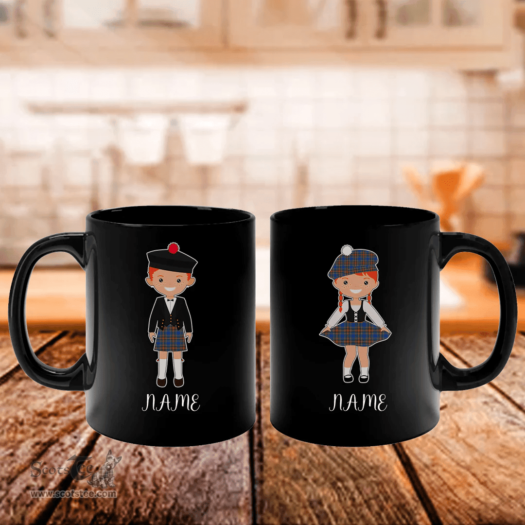 Scottish MacBeth Ancient Clan Cute Scottish Couple Tartan Personalized Mugs For Couple