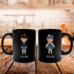 Scottish Laing Clan Cute Scottish Couple Tartan Personalized Mugs For Couple