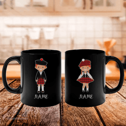 Scottish MacGillivray Modern Clan Cute Scottish Couple Tartan Personalized Mugs For Couple