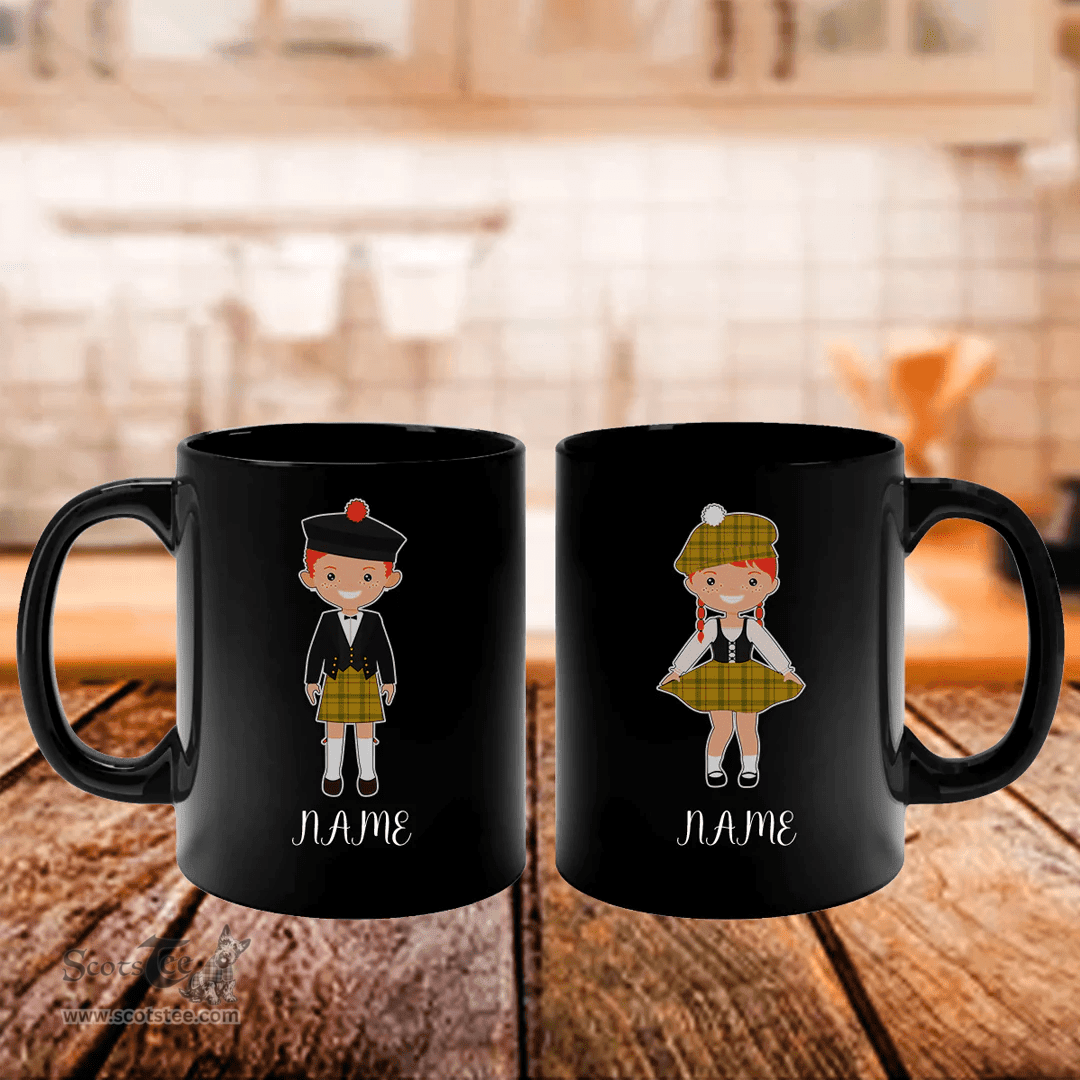Scottish Houston Clan Cute Scottish Couple Tartan Personalized Mugs For Couple