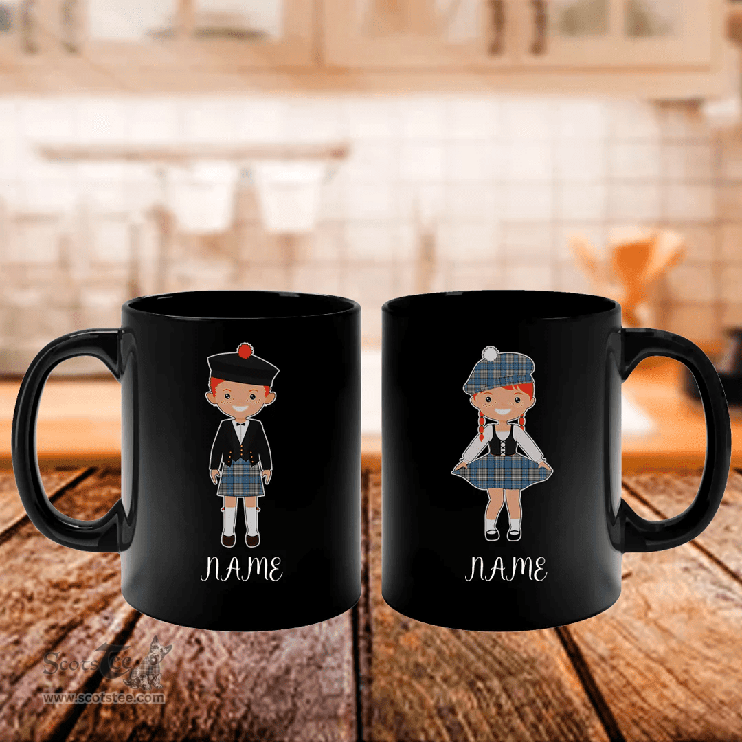 Scottish Napier Ancient Clan Cute Scottish Couple Tartan Personalized Mugs For Couple