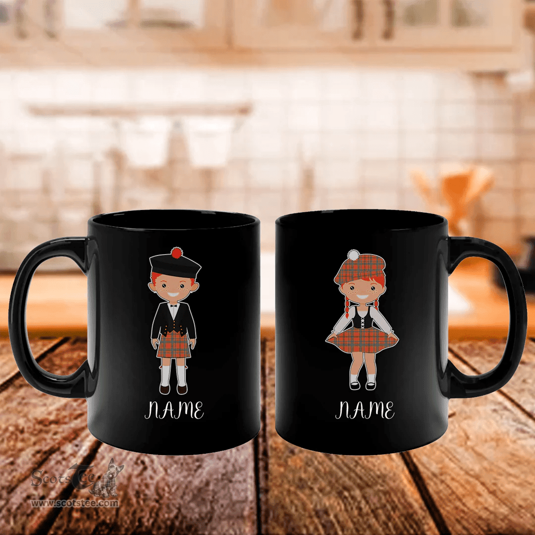 Scottish Munro Ancient Clan Cute Scottish Couple Tartan Personalized Mugs For Couple