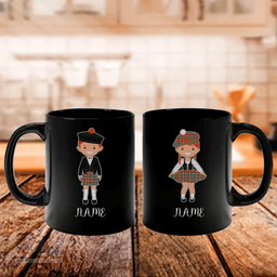 Scottish Ogilvie Clan Cute Scottish Couple Tartan Personalized Mugs For Couple